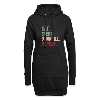 Eat Sleep Downhill Repeat Mountains Retro Wave Vintage - Hoodie Dress - black - Front