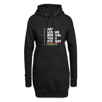 LGBTQ Pride Regenbogen wir sind alles Menschen - Hoodie-Kleid - Schwarz - Vorne