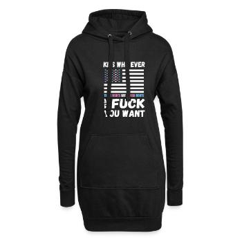 LGBTQ Pride kiss whoever you want - Hoodie Dress - black - Front