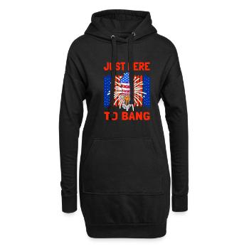 Just Here To Bang USA 4 juillet - Sweat-shirt à capuche long Femme - noir - Devant