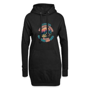 Ich Bin Ein Einfacher Mann Ich Mag Camping Bier - Hoodie-Kleid - Schwarz - Vorne