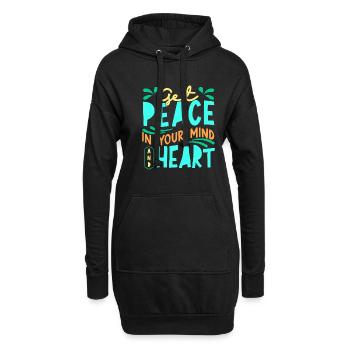 La paix dans votre et l’inspiration de votre cœur - Sweat-shirt à capuche long Femme - noir - Devant