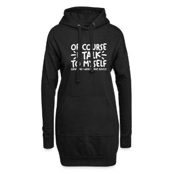 Bien sûr, je me parle à moi-même. Parfois - Sweat-shirt à capuche long Femme - noir - Devant
