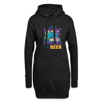 Ich Bin Ein Einfacher Mann Ich Mag Camping Bier - Hoodie-Kleid - Schwarz - Vorne