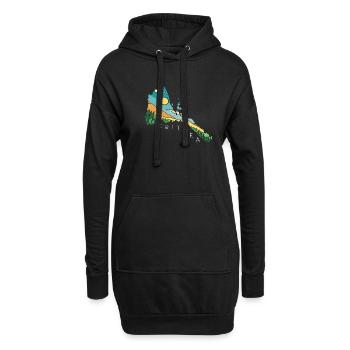 Érythrée Carte du paysage Art - Sweat-shirt à capuche long Femme - noir - Devant
