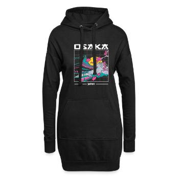 Osaka Japon Art esthétique des années 80 - Sweat-shirt à capuche long Femme - noir - Devant