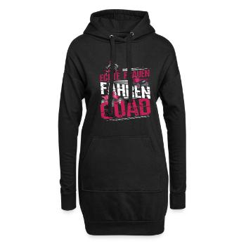 Quad Frauen Quadfahrerin Echte Frauen fahren Quad - Hoodie-Kleid - Schwarz - Vorne