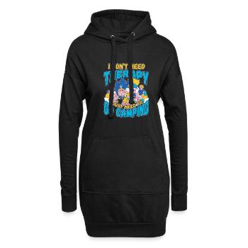 Je n’ai pas besoin de thérapie, je dois aller camper - Sweat-shirt à capuche long Femme - noir - Devant