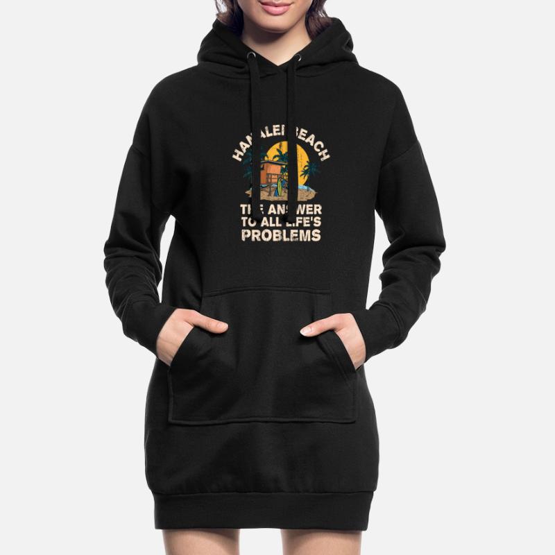 Hanalei Beach Answer To All Life's Problems Hoodie-Kleid