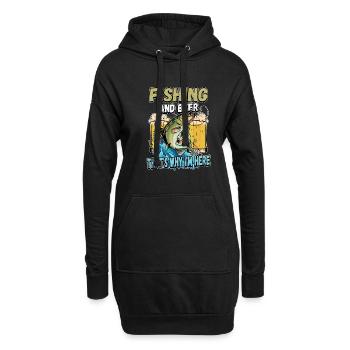 Fishing and beer that's why I'm here Fischer saying - Hoodie Dress - black - Front