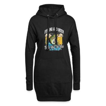 Pêche et bière c’est pourquoi je suis ici Fischer en disant - Sweat-shirt à capuche long Femme - noir - Devant