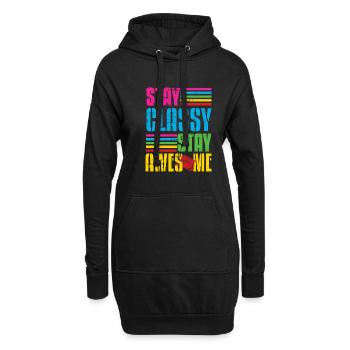 Classy Stay Aweome Retro Walkman - Hoodie Dress - black - Front