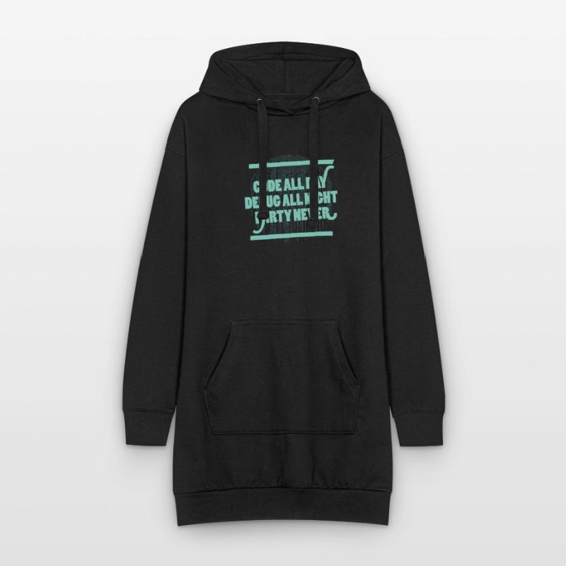 Code All Day Programmierer Hacker Computercode Hoodie-Kleid