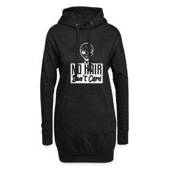 No Hair Dont Care Funny Bald Head - Hoodie Dress - black - Front