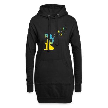 Pissenlit Fille Ukraine Liberté Drapeau ukrainien - Sweat-shirt à capuche long Femme - noir - Devant