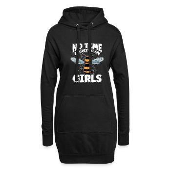 Pas le temps que je doive aller chez mes filles apicultrices - Sweat-shirt à capuche long Femme - noir - Devant