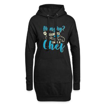Hungrig Ruhe bewahren Koch Küche Kochen Kochmütze - Hoodie-Kleid - Schwarz - Vorne