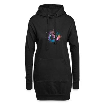 Paw Print Galaxy Dogs Amoureux des chiens Gassi - Sweat-shirt à capuche long Femme - noir - Devant