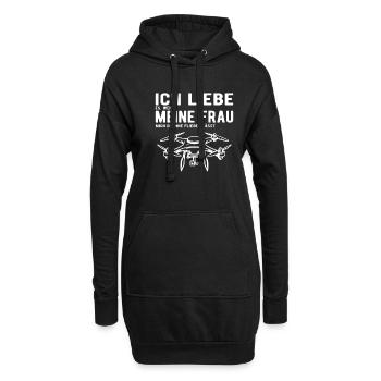 Ich Liebe meine Frau Drohne Fliegen lässt - Hoodie-Kleid - Schwarz - Vorne