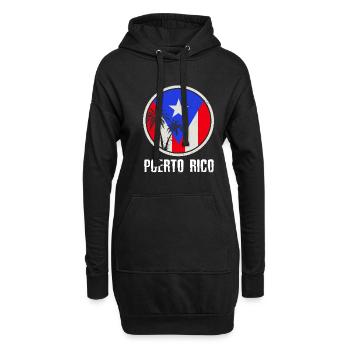 Patriotic Vintage Porto Rico Flag Rican - Sweat-shirt à capuche long Femme - noir - Devant