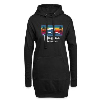 The Bahamas Nassau City Vintage Wave Art - Hoodie-Kleid - Schwarz - Vorne