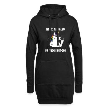 Nett Kann Ich Auch Bringt Aber Nix Lustig Einhorn - Hoodie-Kleid - Schwarz - Vorne