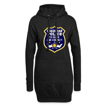 Police de grammaire, à drôle de costume de professeur à - Sweat-shirt à capuche long Femme - noir - Devant