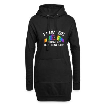Ich Mag Hetero Sein, Aber Ich Hasse LGBTQ Gay - Hoodie-Kleid - Schwarz - Vorne