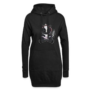 Skunk With Gaming Controller I Funny Gaming I - Hoodie-Kleid - Schwarz - Vorne