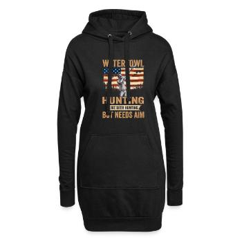 La chasse à la sauvagine comme la chasse au cerf mais doit être visée - Sweat-shirt à capuche long Femme - noir - Devant