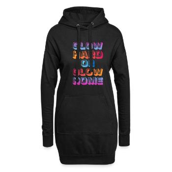 Glow Hard Or Glow Home 70s 80s 90s Retro Party - Sweat-shirt à capuche long Femme - noir - Devant