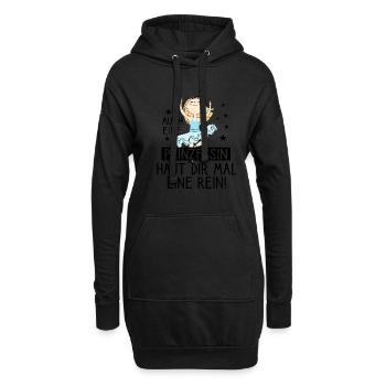 Auch Eine Prinzessin Haut Dir Mal Eine Rein - Hoodie-Kleid - Schwarz - Vorne