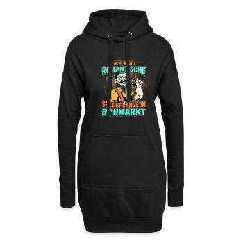 Ich Mag Romantische Spaziergänge Im Baumarkt - Hoodie-Kleid - Schwarz - Vorne