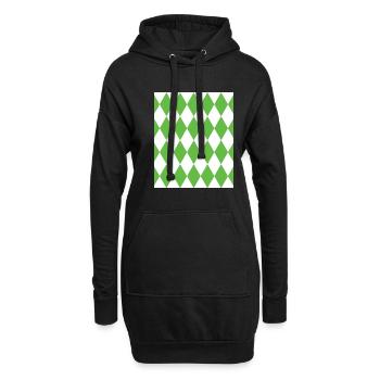 Rhombus White Green Costume Halloween Suit - Sweat-shirt à capuche long Femme - noir - Devant