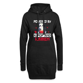 Angetrieben Von K-Pop Und Ramen Korean Music - Hoodie-Kleid - Schwarz - Vorne