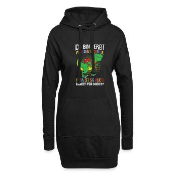 Jungen Dino Trex Ich Bin Bereit Für Die Schule - Hoodie-Kleid - Schwarz - Vorne