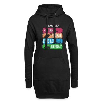 How to Golf Swing Swear Find All Repeat - Hoodie-Kleid - Schwarz - Vorne