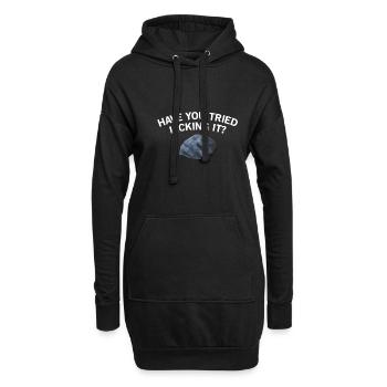 Avez-vous essayé de le lécher, géologie - Sweat-shirt à capuche long Femme - noir - Devant