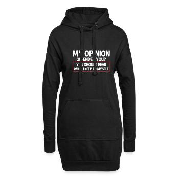 Mon opinion vous insulte sarcastique - Sweat-shirt à capuche long Femme - noir - Devant