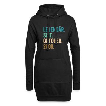 14 Jahre Legendär Seit Oktober 2008 14. Geburtstag - Hoodie-Kleid - Schwarz - Vorne