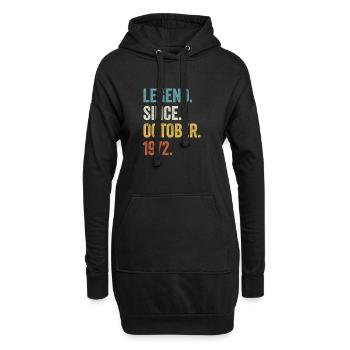 Légende Depuis octobre 1972 50e anniversaire - Sweat-shirt à capuche long Femme - noir - Devant