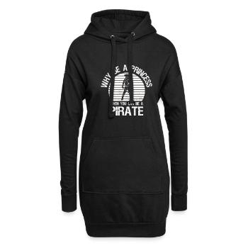 Pourquoi être une princesse quand on est pirate - Sweat-shirt à capuche long Femme - noir - Devant
