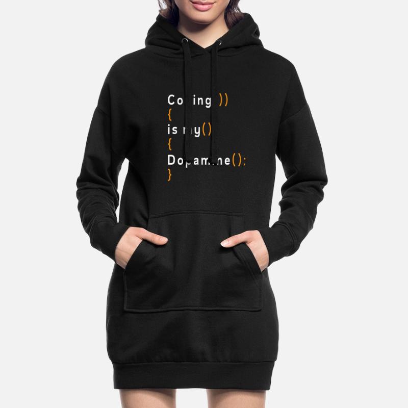Lustige Codierung Ist Mein Dopamin -Coder Hoodie-Kleid