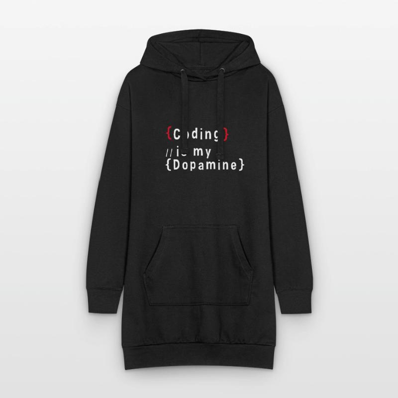 Funny Coding Is My Dopamine Coder Hoodie Dress
