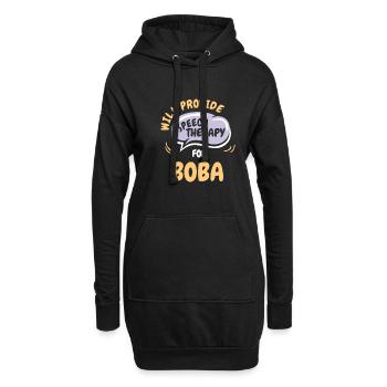 Provide Speech Therapy for Boba Funny Speech - Hoodie-Kleid - Schwarz - Vorne