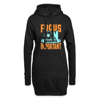 Concentrez-vous sur ce qui est important Photographe de l’appareil photo - Sweat-shirt à capuche long Femme - noir - Devant