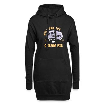 Fournir une orthophonie pour Cream Pie Funny - Sweat-shirt à capuche long Femme - noir - Devant