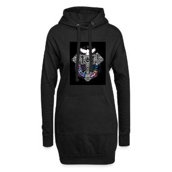 Thor Hammer Rabe Mjölnir Runen Wikinger Galaxie - Hoodie-Kleid - Schwarz - Vorne