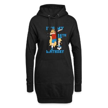 11e anniversaire C’est mon 11e anniversaire Football - Sweat-shirt à capuche long Femme - noir - Devant