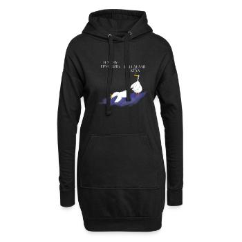 La citation de l’oie ukrainienne ne crie pas humour - Sweat-shirt à capuche long Femme - noir - Devant
